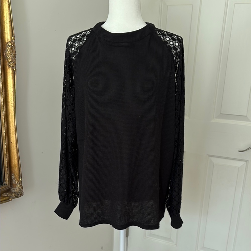 Black Boxy Embellished Blouse